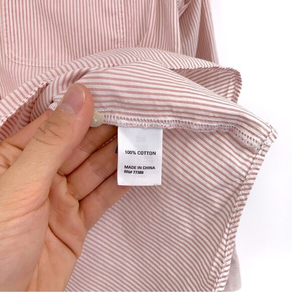 BROADWAY & BROOME Casual Long Sleeve Button Up Pullover Pastel Pink Stripe XS - Picture 5 of 8